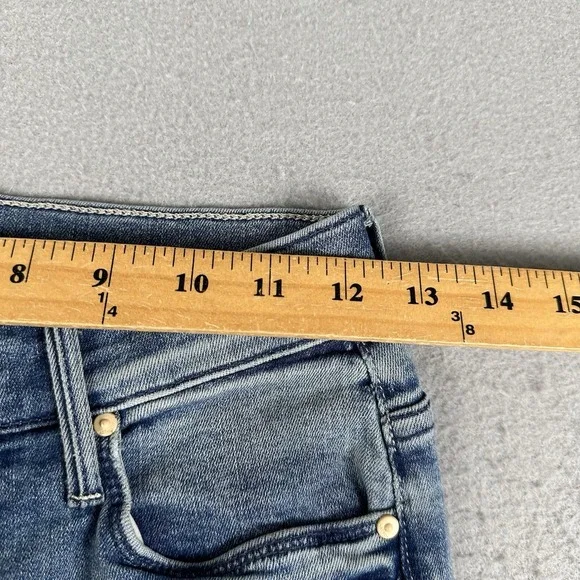 Mother The Weekender Fray Jeans Women's 24 Blue Denim Mid Rise Flare - Picture 6 of 16